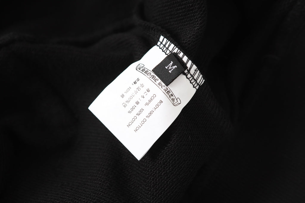 Chrome-Hearts Rhinestone Cross Hoodie - Black Gothic Streetwear Sweatshirt 2633