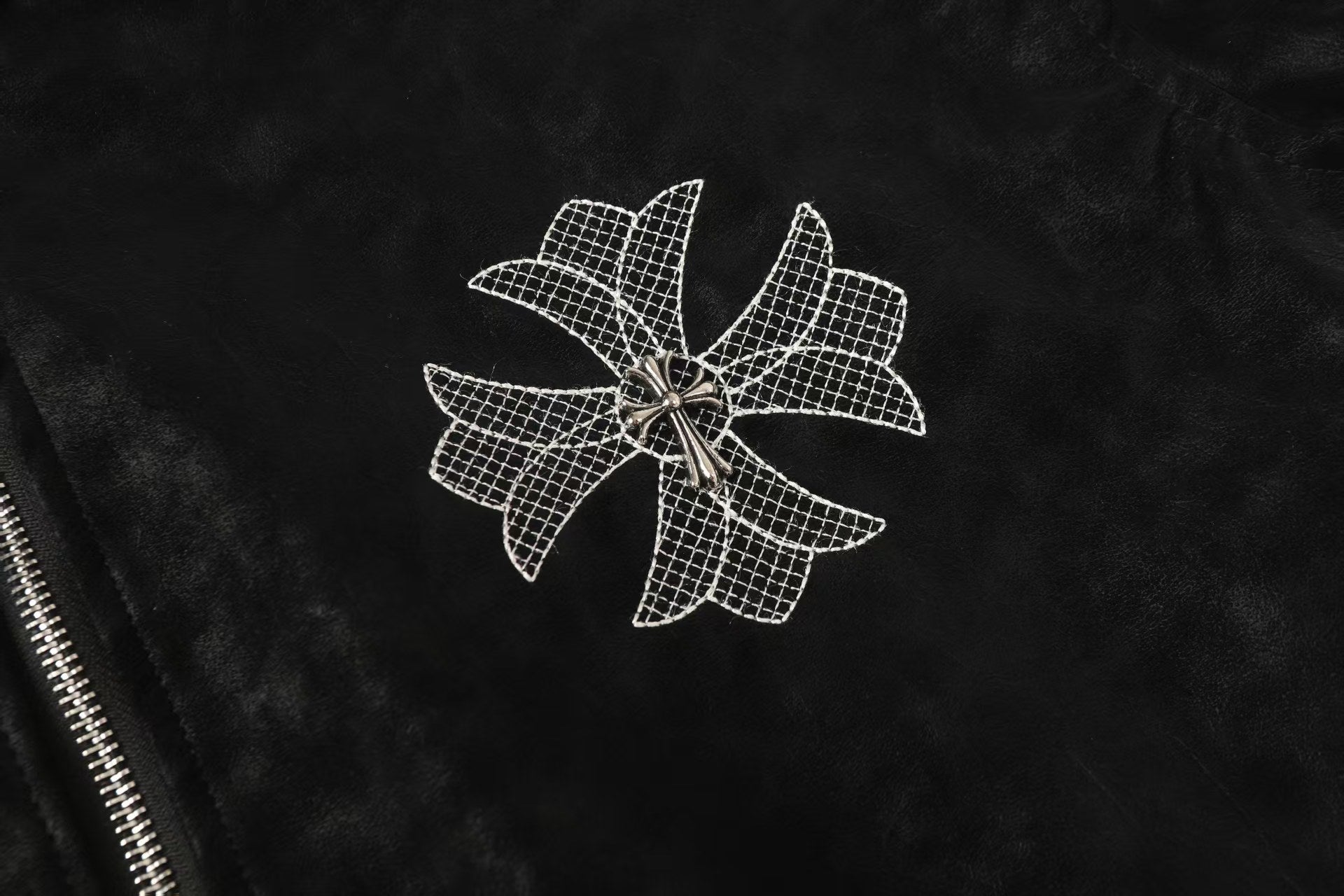 Chrome-Hearts Horseshoe Cross Jacket - Black Street Embroidered Coat 8800