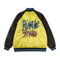 Chrome-Hearts Flaming Youth Bomber Jacket - Yellow Black Graphic Street Coat D10