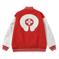Chrome-Hearts Red Cross Varsity Jacket - White Sleeve Gothic Street Baseball Coat D68