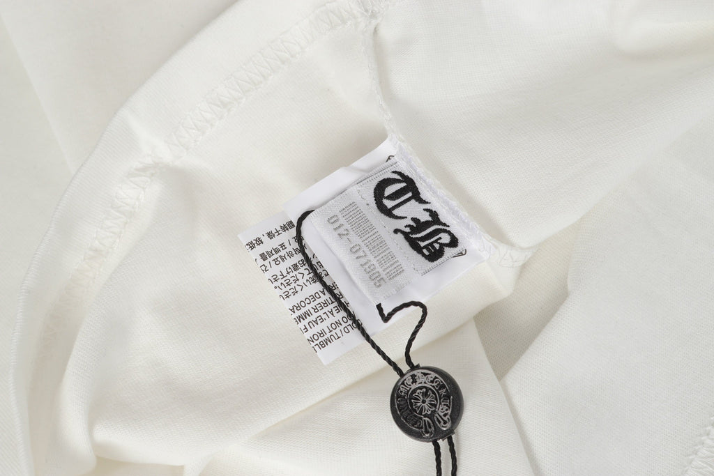 Chrome-Hearts Logo Flag Long Sleeve Tee - Black White Gothic Street T-Shirt K2126