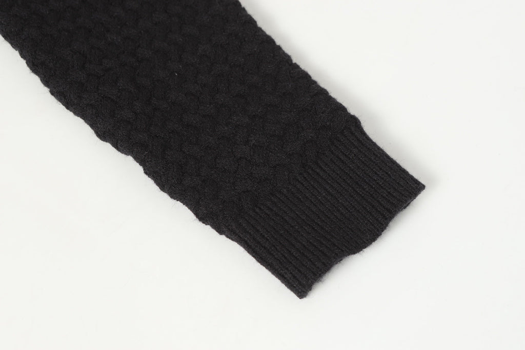 Chrome-Hearts Gothic Cross Knit Cardigan - Black Grey Streetwear Jacket 904