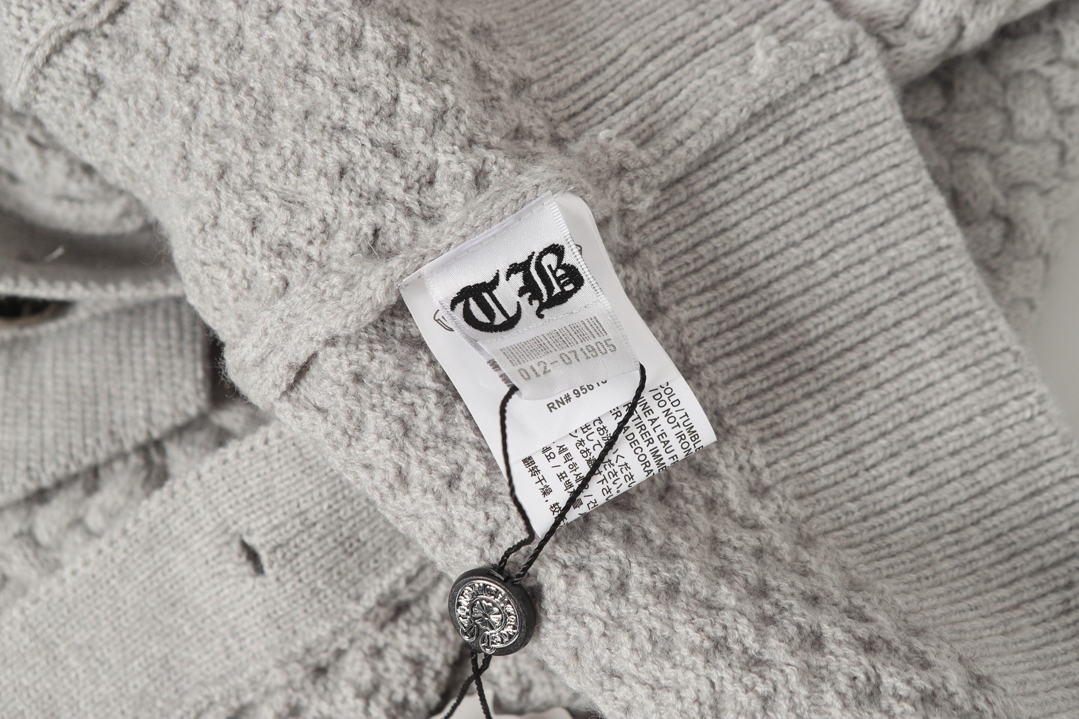 Chrome-Hearts Gothic Cross Knit Cardigan - Black Grey Streetwear Jacket 904