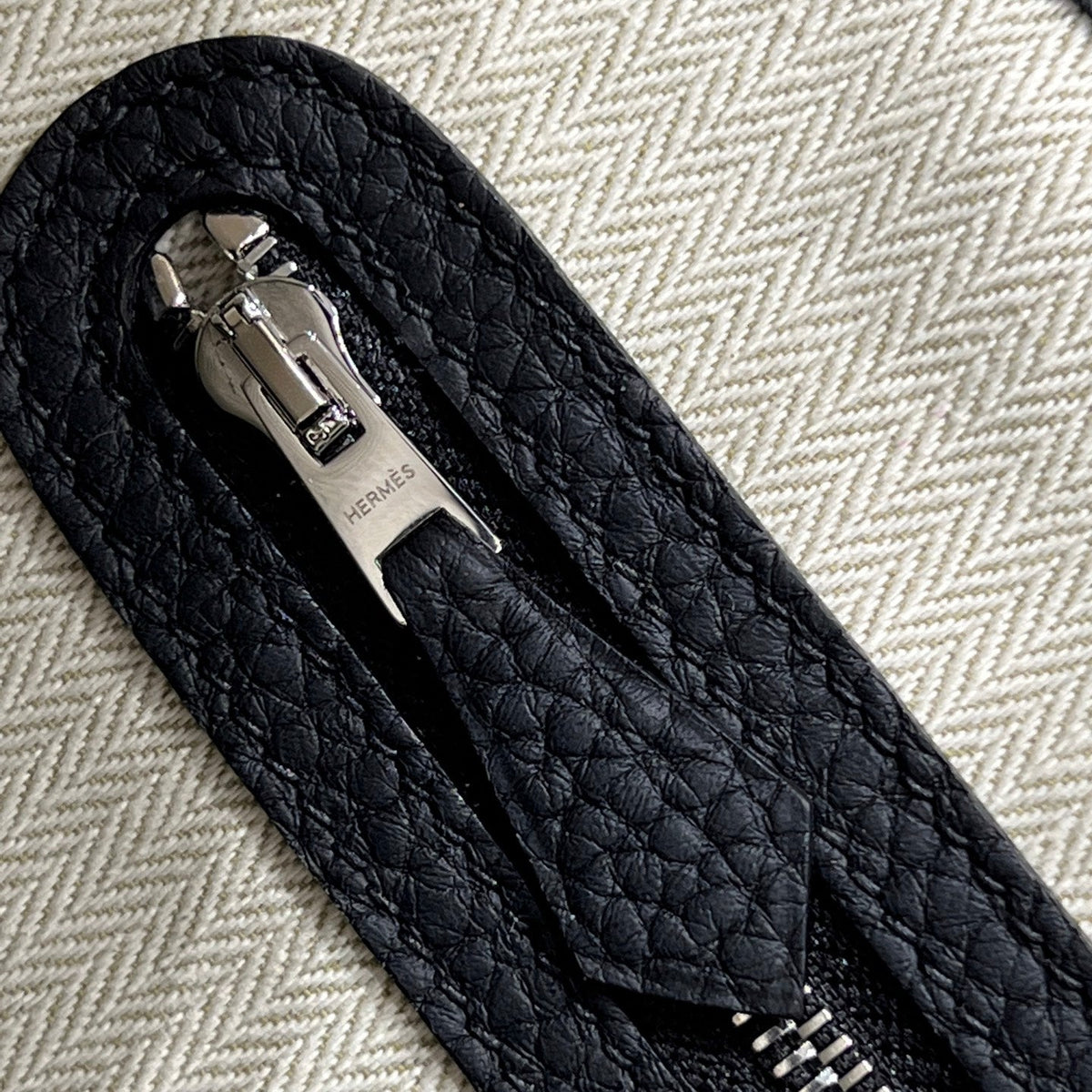 HERMES GARDEN PARTY 23CM IN BLACK CALFSKIN