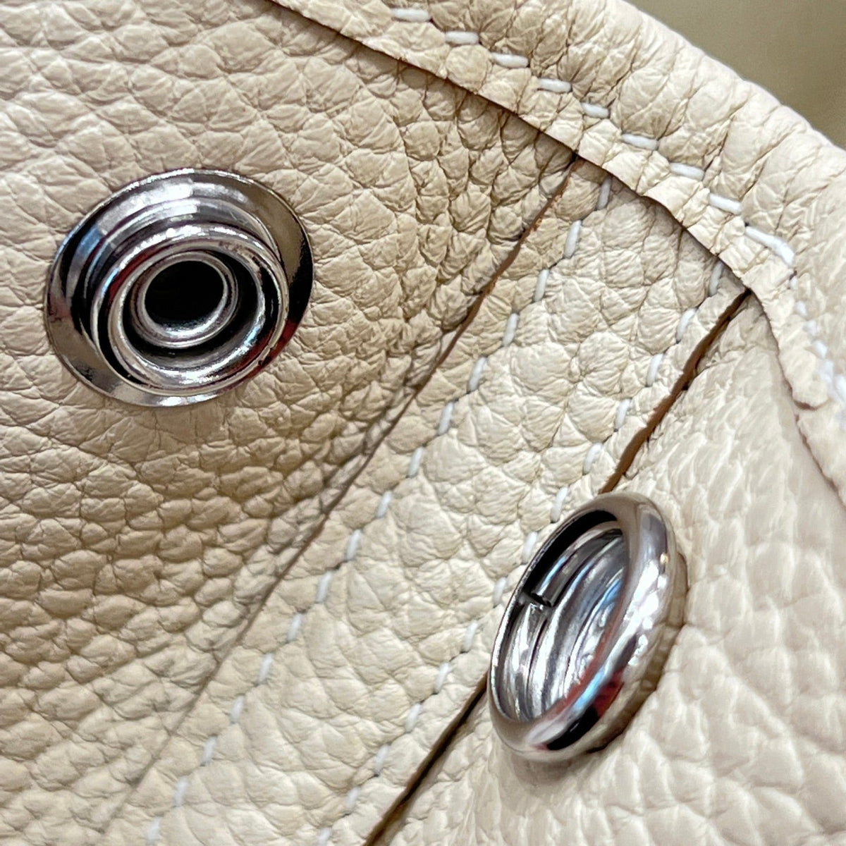 HERMES GARDEN PARTY 23CM IN OFF WHITE CALFSKIN